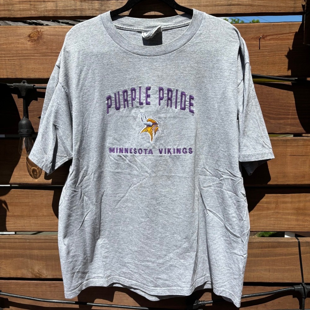 Lee Sport T-Shirt Mens XL‎ Grey Excellent Minnesota Vikings Purple Pride NFL